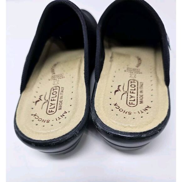 Fly Flot Mesh Clogs Black Anti Shock Anatomic Slip On Shoes Size 9 - Picture 6 of 8